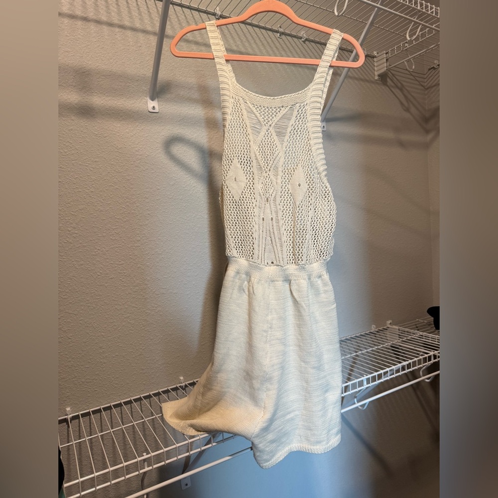 Cupshe Cream Knit Sleeveless Romper